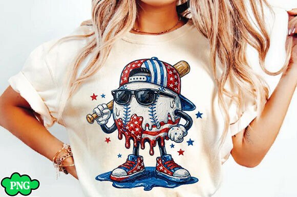 Download Baseball Drip Ice Cream PNG, 4th of July - Png Collection