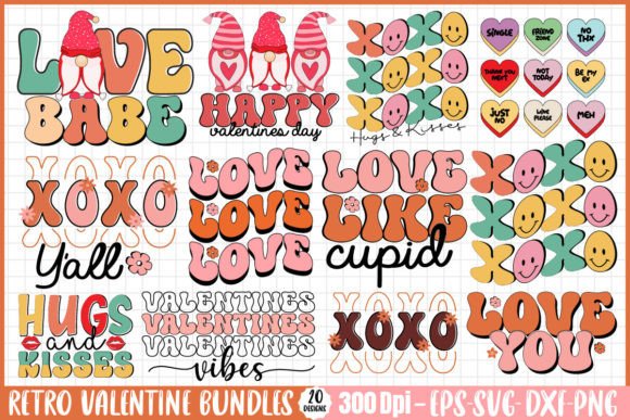 Download Retro Valentine’s Day SVG Designs - Design Collection