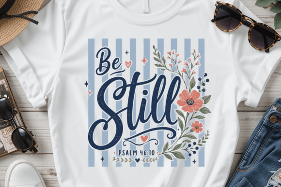 Download Be Still Christian Floral Quote PNG - Png Collection