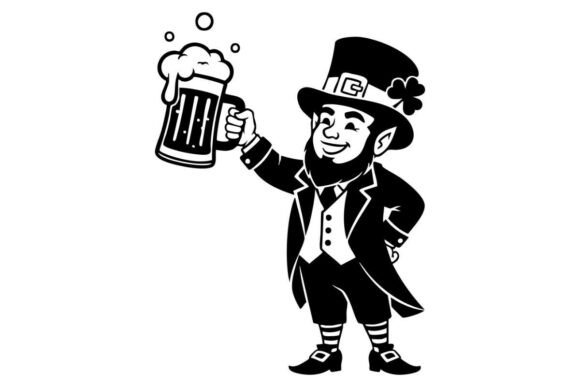 Download Lucky Leprechaun Beer Silhouette Design - Design Collection
