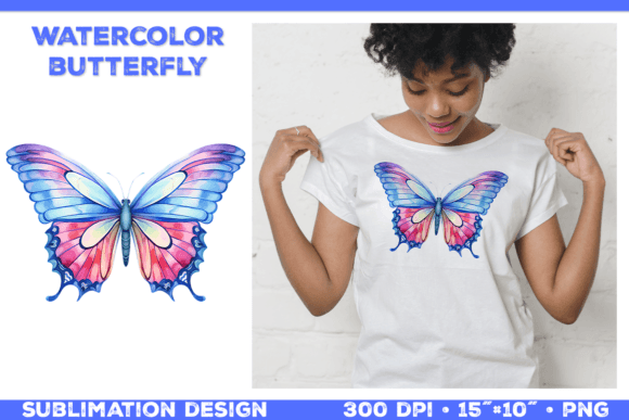 Download Watercolor Butterfly T Shirt Design - Design Collection
