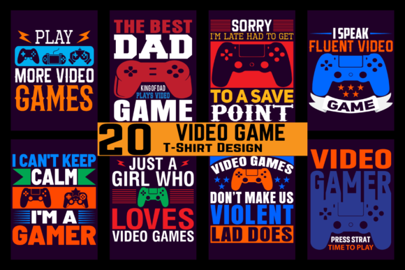 Download Video Game T-Shirt Design Bundle - Design Collection