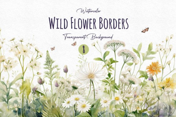 Download Watercolor White Wild Flower Borders PNG - Png Collection