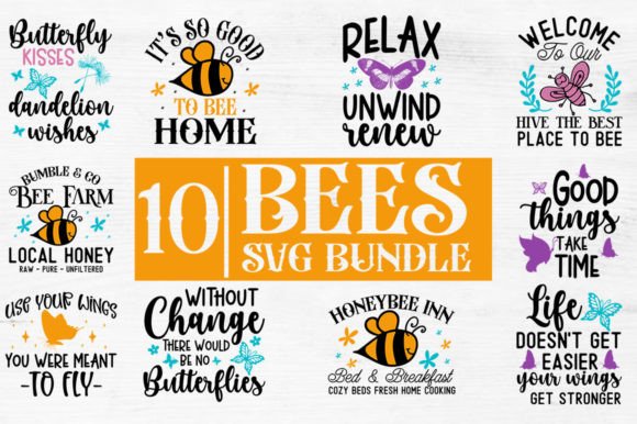 Download Bees SVG Bundle Butterflies SVG Design - Design Collection