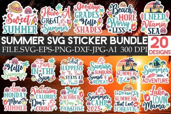 Download Summer Sticker SVG Bundle - Summer sticker svg bundle Collection