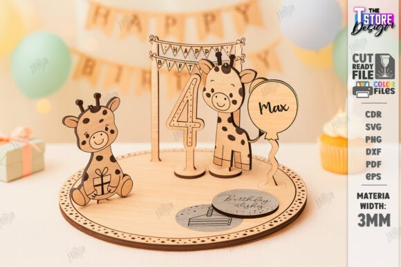 Download Birthday Plate Laser Cut |Animals Design - Design Collection
