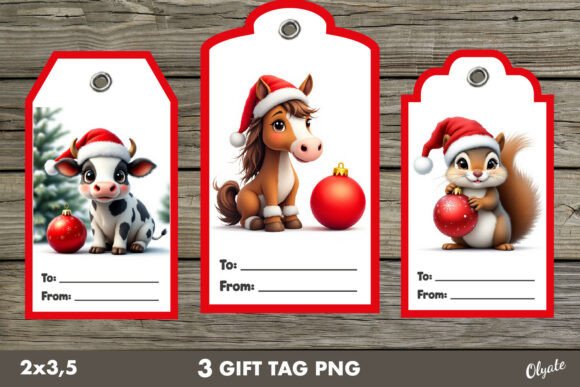 Download Christmas Gift Tag PNG. Cute Animal - Png Collection
