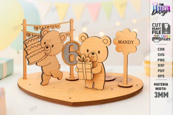 Download Birthday Plate Laser Cut |Animals Design - Design Collection