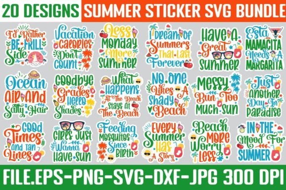 Download Summer Sticker SVG Bundle, Printable SVG - Summer sticker svg bundle Collection