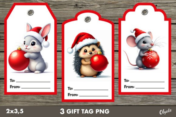 Download Christmas Gift Tag PNG. Cute Animal - Png Collection