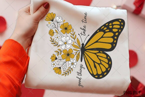 Download Minimal Butterfly Floral Quote PNG - Png Collection
