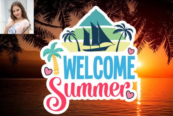 Download Welcome Summer SVG Sticker Design - Design Collection