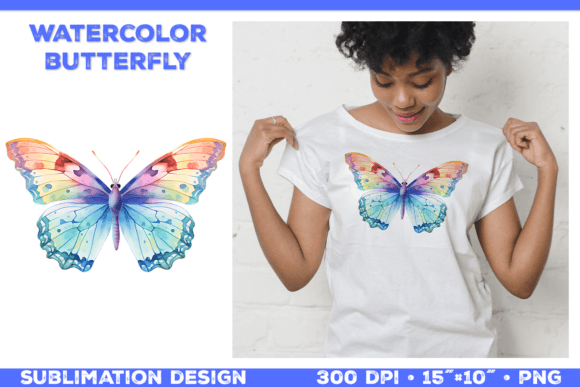Download Watercolor Butterfly T Shirt Design - Design Collection