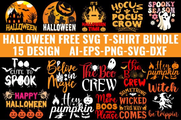 Download Halloween Free SVG T-Shirt Design Bundle - Design Collection